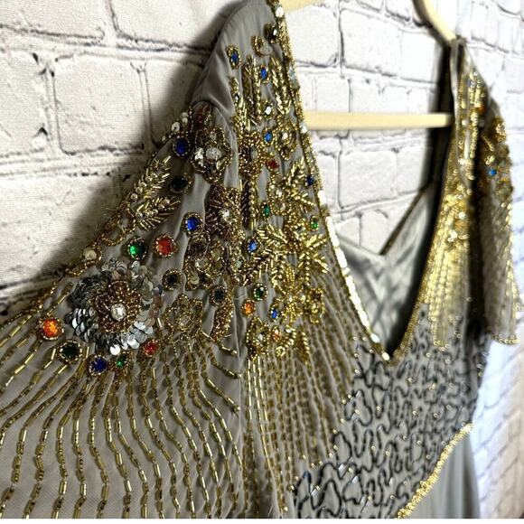 Virgos Lounge Embellished Midi Party‎ Prom Wedding Occasion Dress US Size 14 - Picture 4 of 10